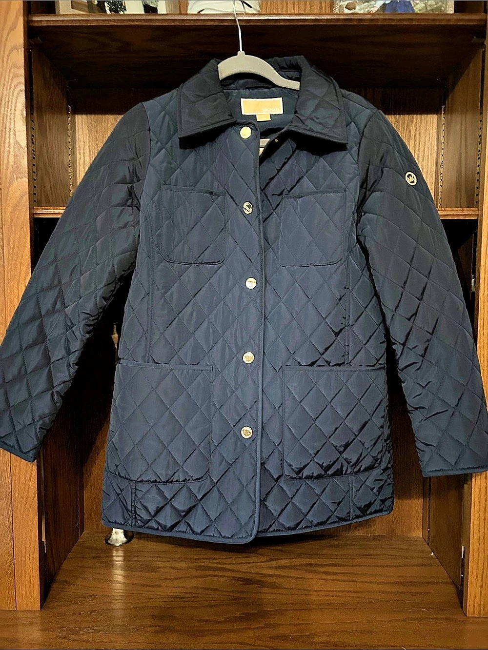 Michael Kors Quilted Jacket in Navy Like New Small